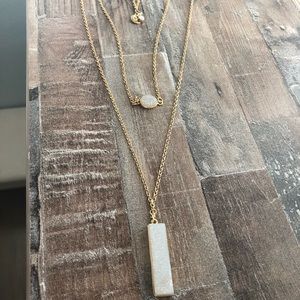Handmade 3 tiered white druzy necklace